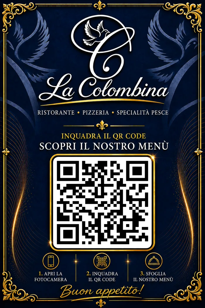 La Colombina — cartoncino da tavolo con QR code